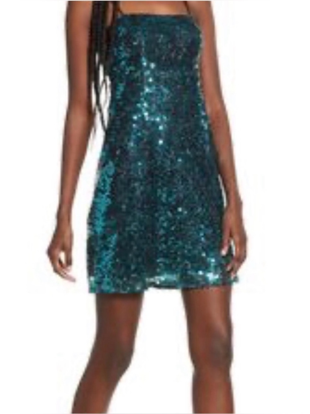 Leith Green Sequin Party Dress